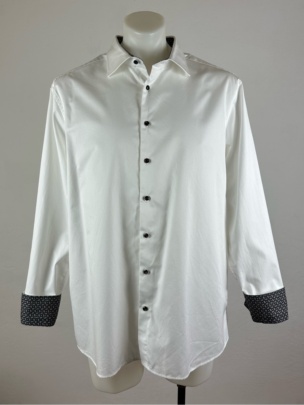 Stenstrom’s 2-Ply Men’s Flip Cuff White Dress Shirt
